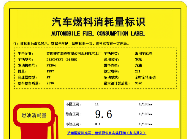 或匹配8at变速箱 路虎发现2.0t车型动力信息